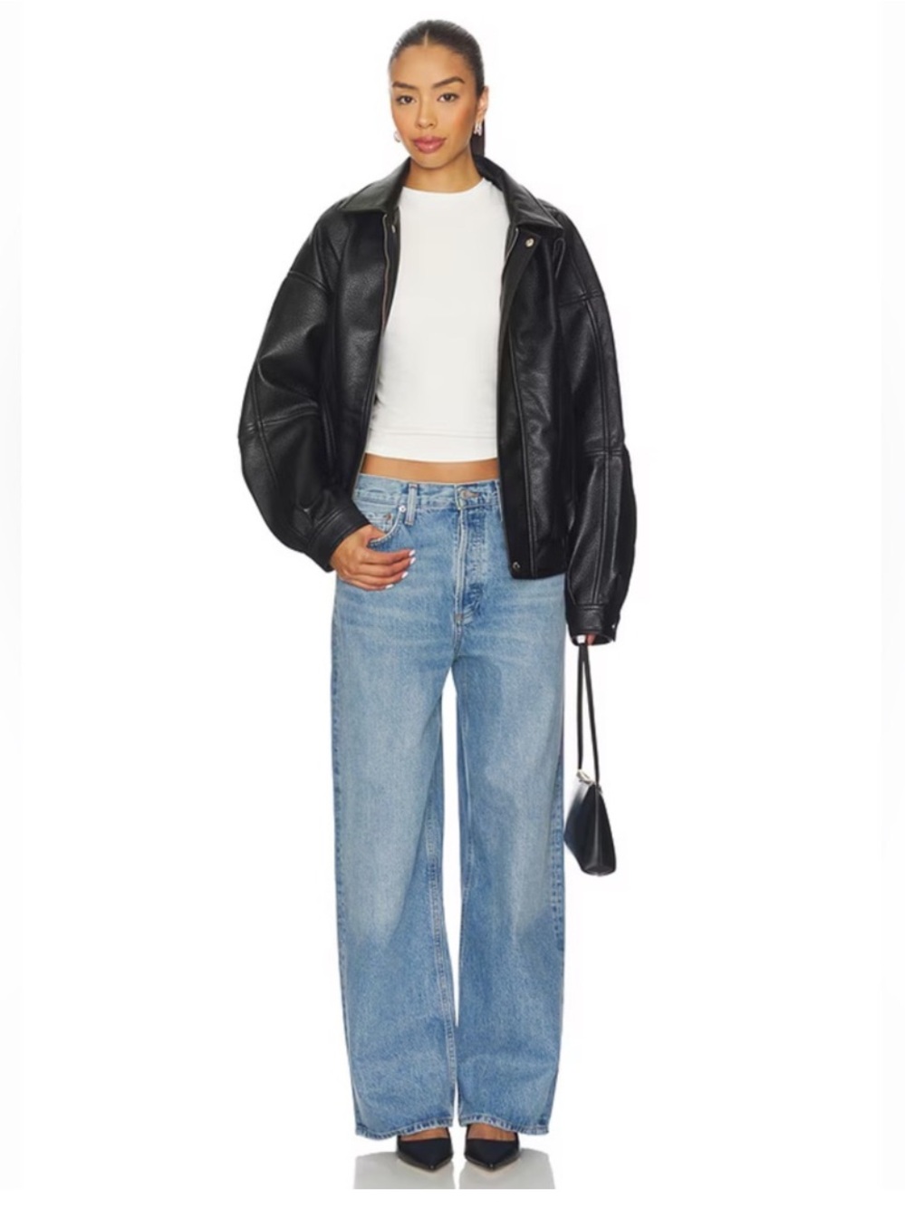 $228 AGOLDE Low Slung Baggy Wide Leg Jeans in Libertine, Size 29
